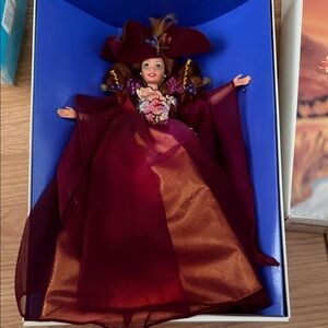 Elegant Burgundy and Gold Doll enchanted seasons collection